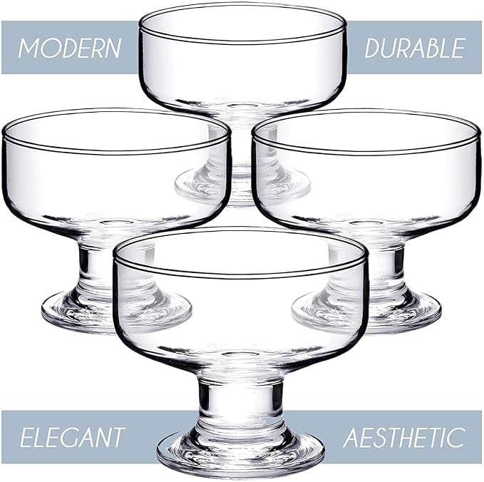 RAAHA RAAHA 300ML Ice Cream Glasses Cups Dishes for Desserts MilkshakeFruit and Pudding Glass Serving Bowls Perfect for Home Restaurants and Parties Dishwasher Safe Set of 6  - Image 4