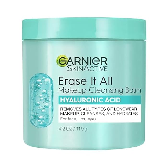 Garnier Erase It All Makeup Cleansing Balm with Hyaluronic Acid, Replumping Facial Cleanser and Makeup Remover, 4.2 Oz - Image 1