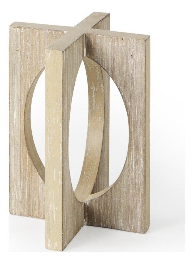 Pemberly Row Small Decorative Object, 5.7Lx5.7Wx5.7H, Solid Wood, Light Brown Finish, Compact and Durable Design, Coastal Home Accent Piece for Tropical or Warm Interior Decor - Image 1