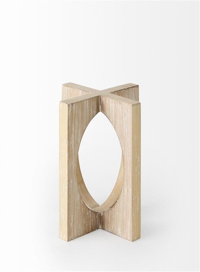 Pemberly Row Small Decorative Object, 5.7Lx5.7Wx5.7H, Solid Wood, Light Brown Finish, Compact and Durable Design, Coastal Home Accent Piece for Tropical or Warm Interior Decor - Image 2