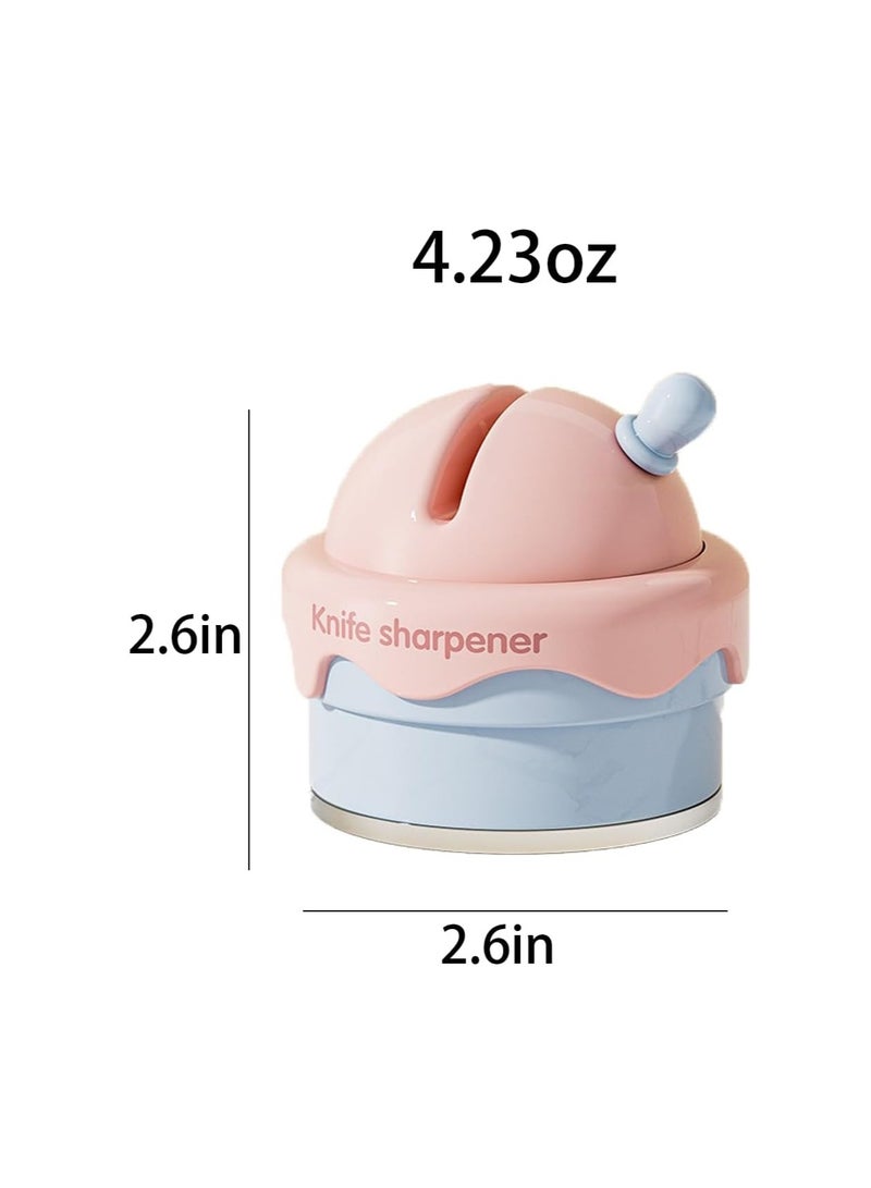 Ice Cream Suction Cup Whetstone, Cute Mini Kitchen Knife Sharpener, Simple Small Knife Sharpener (Pink)  - Image 2