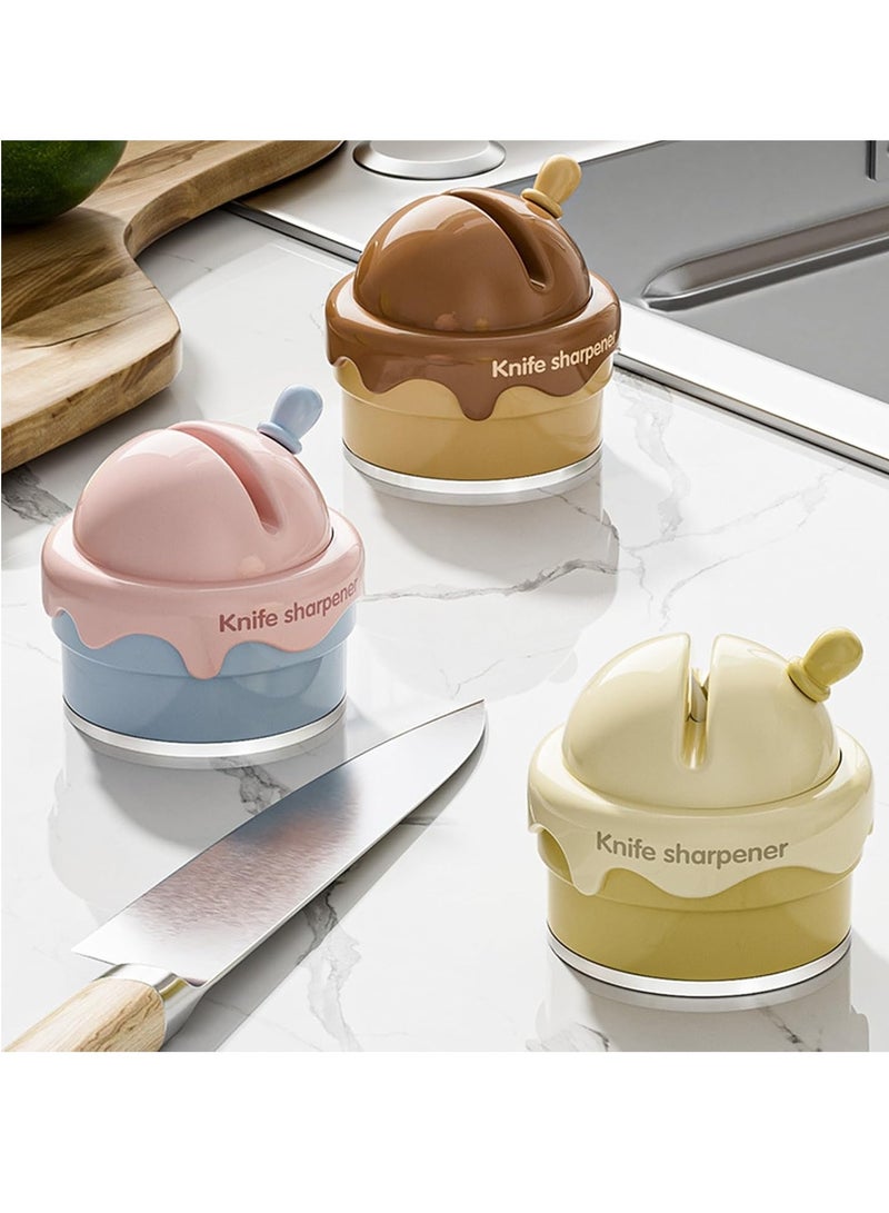 Ice Cream Suction Cup Whetstone, Cute Mini Kitchen Knife Sharpener, Simple Small Knife Sharpener (Pink)  - Image 5