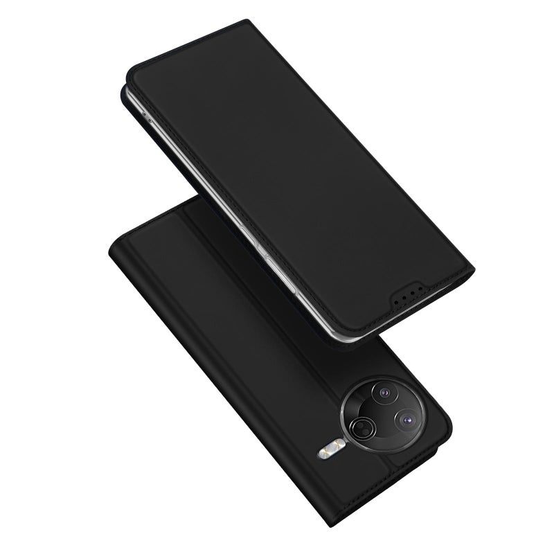 HuHa Case Cover For Xiaomi Poco F7 Pro / Redmi K80 DUX DUCIS Skin Pro Series Flip Leather Phone Case(Black) - Image 1