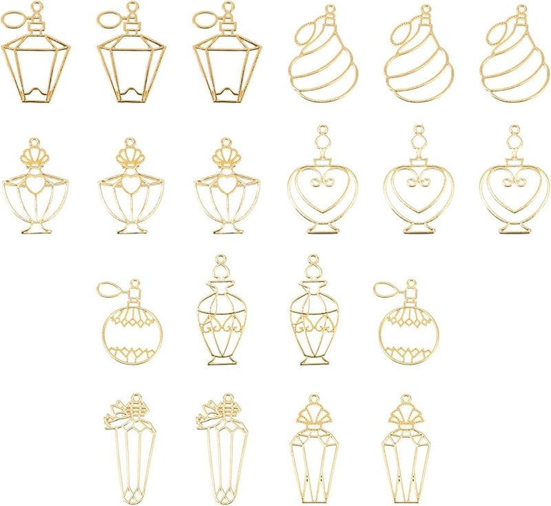 VILLCASE 20 قطعة إطارات قلادة مجوفة مجموعة صنع مجوهرات DIY للقلائد والأساور وسلاسل المفاتيح - Image 1
