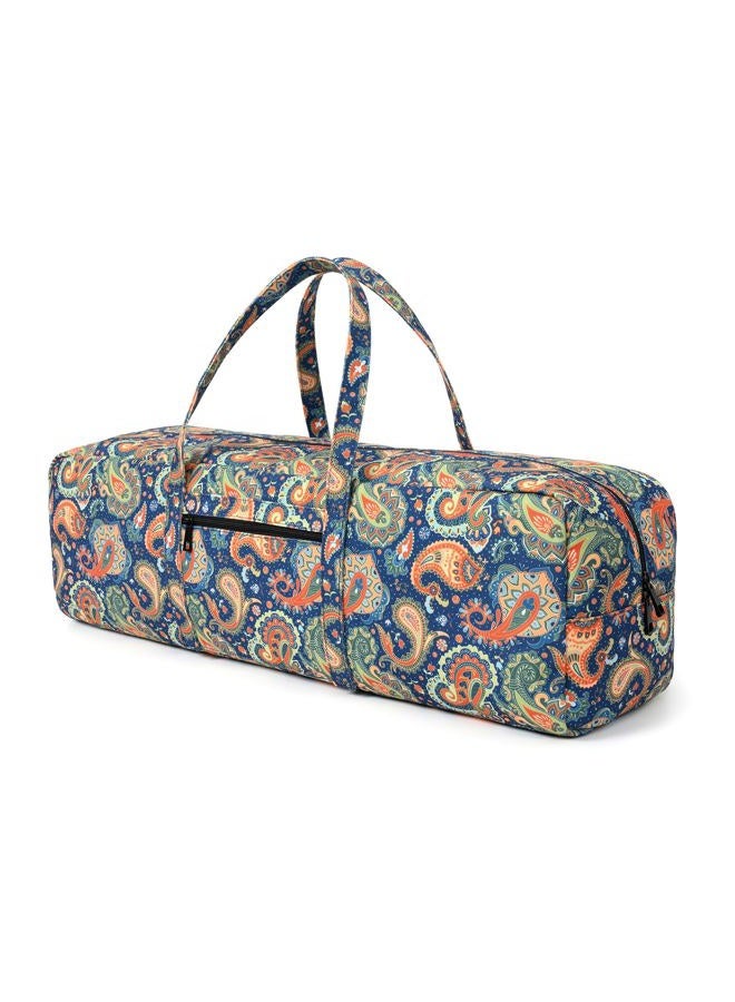 BOULDER BEE | Yoga Mat Bag | Large Yoga Mat Carrier with Wet Pocket | Yoga Gifts | Gym Tote Bag for Women | Paisley Patterns (Green) - Image 1