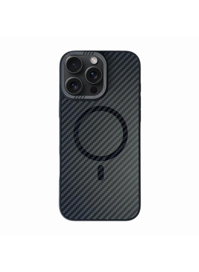 اس-توب جراب هاتف مغناطيسي من ألياف الكربون MagSafe لهاتف iPhone 15 Pro - Image 1