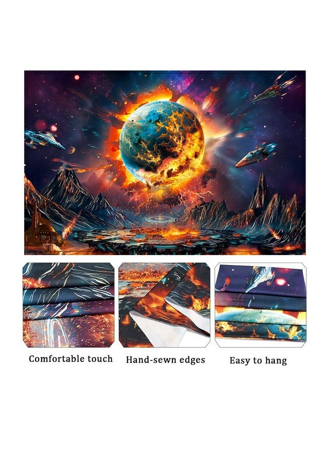 Generleo Generleo Planet Tapestry Galaxy Space Tapestry Psychedelic Universe Nebula Tapestry Mysterious Mountain UFO Tapestry Starry Sky Tapestry Wall Hanging for Bedroom Decor  - Image 5