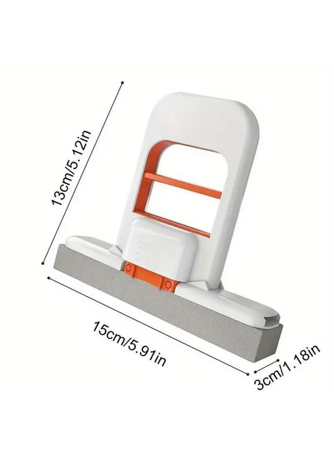 Upgraded Mini Handheld Mop with No Wash Design Kitchen Bathroom Oil Cleaning Foldable Storage 1 Mop 3 Sponge Heads - Image 2