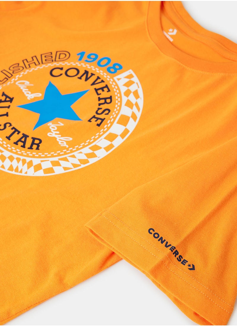 CONVERSE - Boys Chuck Patch Check T-Shirt - Image 1