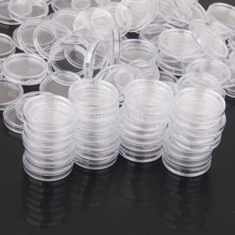 klarako Pack of 400 Coin Holder 21mm Capsules Round Clear Container Box - Image 4