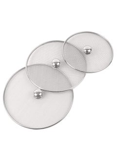 faas faas Stainless Steel Food CoverMilk Cover JaliSteel JaliMultipurpose Net Lid Set of 3 Pcs 7 8 9 Inches  - Image 1