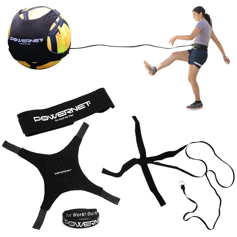 PowerNet Solo Rebounder, Adjustable Soccer Ball Skill Trainer for Kicking, Throwing & Juggling, Indoor Outdoor Soccer Training Equipment, Fits Ball Sizes 3, 4, and 5 - Image 1