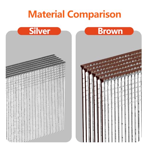 SITLDY 18 Gauge Galvanized Brad Nails Brown T-head 8 Sizes 1600-Pack (1/2"+5/8"+3/4"+1"+1-1/4"+1-1/2"+1-3/4"+2"), 200 per size Assorted Size Project Pack, for Pneumatic, Electric 18GA Brad Nailer Gun - Image 4