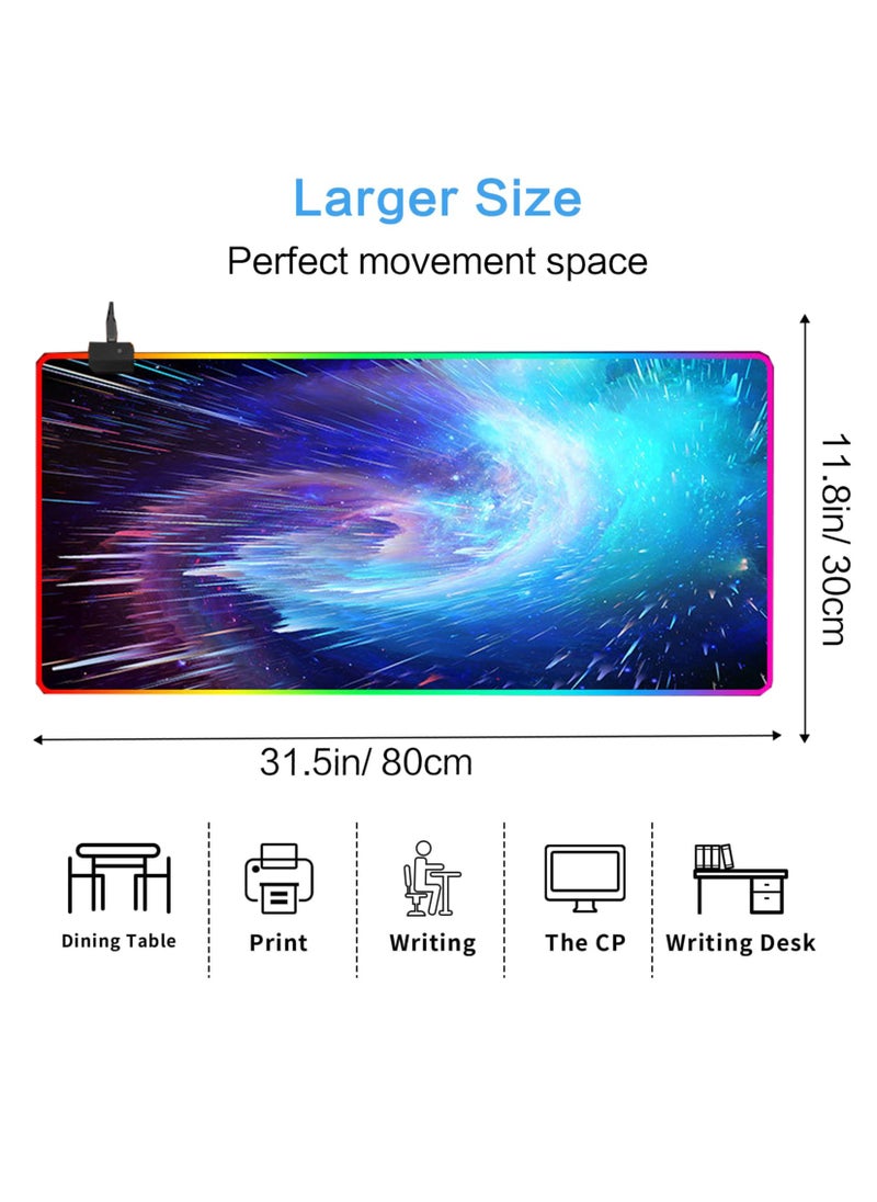 Flash Hawk RGB Gaming Mouse Pad 800*300mm Size,14 LED Modes Extended Large Table Desk Mat Mousepad for PC Computer MacBook Keyboard Mat Anti-Slip  - Image 2