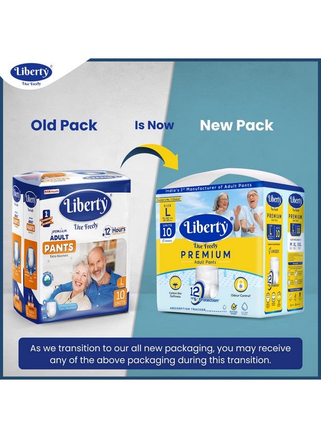 Liberty Adult diaper pants, Large 10 Pcs Pack (75-140 Cms (30-55 inches) - Image 2