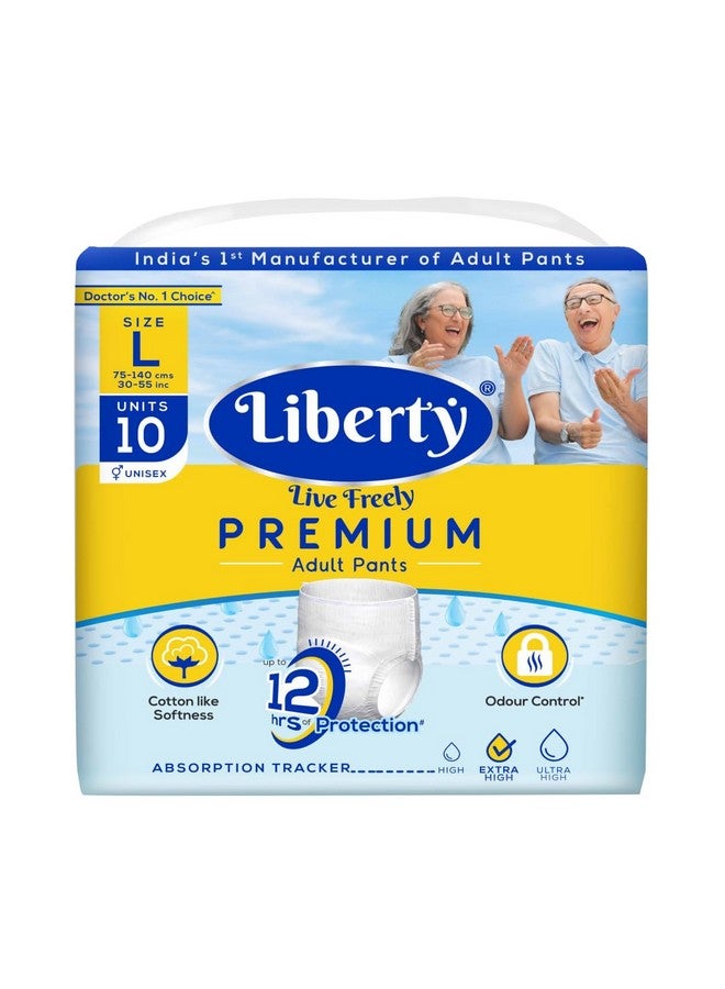 Liberty Adult diaper pants, Large 10 Pcs Pack (75-140 Cms (30-55 inches) - Image 1