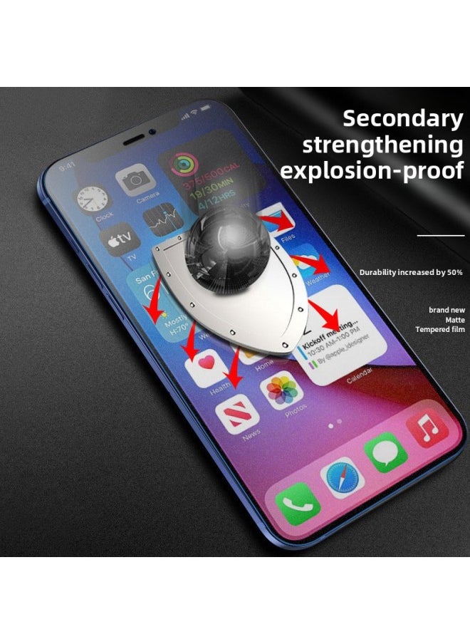 Generic - For Iphone14 Anti-static Bright Edge Frosted Film AG Fog Anti-glare Etching For Iphone15 Frosted Tempered Film-Color:Screen-printed Frosted Tempered Film (die)-Dimensions:For Iphone 14 Pro （6.1） - Image 1