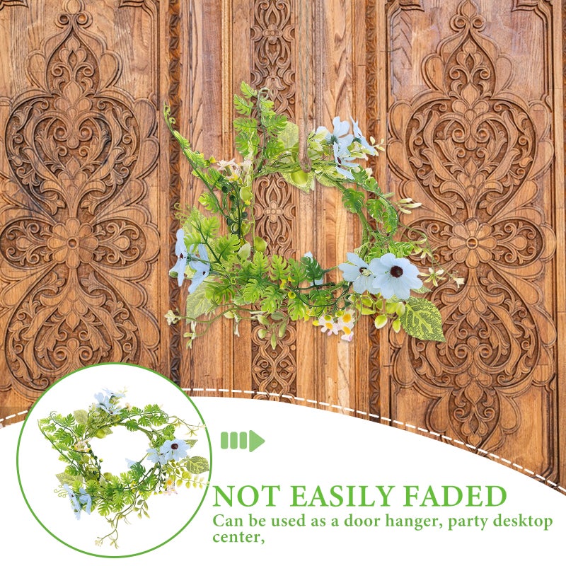 Romantic Faux Floral Candle Wreath Holder Flower Candle Wedding Table Centerpiece Party Decoration Door Hanging Seasonal Home Decor - Image 3