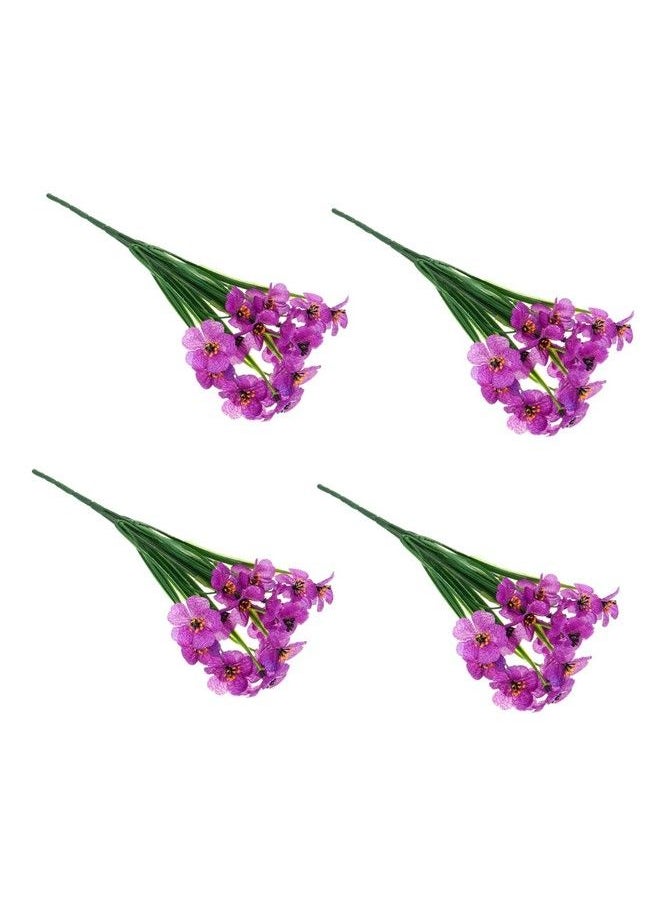 FOMIYES - 1 Set 4Pcs Decorative Artificial Flowers Fake Artificial Greenery Stem Fake African Violets Artificial Flowers For Outdoors Wedding Decor Wedding Table Decor Home Decor Fake Flower - Image 1