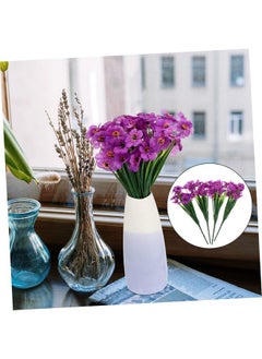 FOMIYES 1 Set 4Pcs Decorative Artificial Flowers Fake Artificial Greenery Stem Fake African Violets Artificial Flowers For Outdoors Wedding Decor Wedding Table Decor Home Decor Fake Flower  - Image 5
