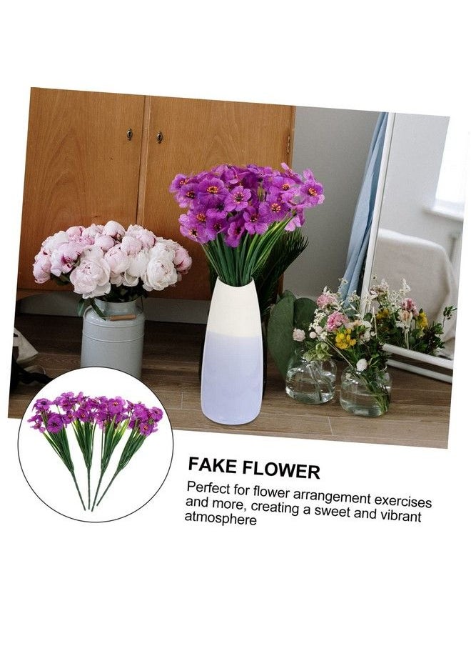 FOMIYES - 1 Set 4Pcs Decorative Artificial Flowers Fake Artificial Greenery Stem Fake African Violets Artificial Flowers For Outdoors Wedding Decor Wedding Table Decor Home Decor Fake Flower - Image 1