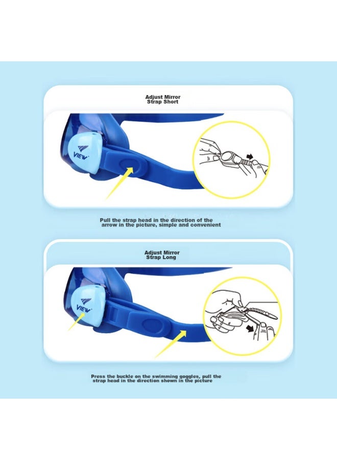 View Children's Swimming Goggles For Boys And Girls, Large Frame Anti-fog Professional Training Waterproof Swimming Gl 730jasa Am - Image 4