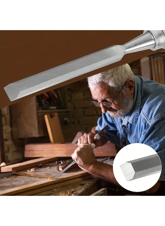 4 Sizes Professional Wood Chisels Set Heavy Duty Chrome Vanadium Steel Blades Beech Wood Handle - Image 5