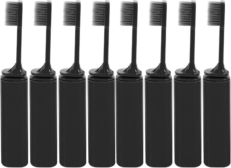 VICASKY 10 Pack Folding Travel Toothbrush Portable Compact Gray Soft Bristle For Camping School Business Trip - Image 1