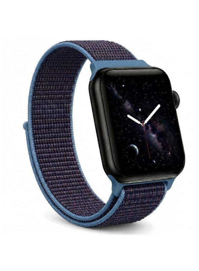 CATANES Breathable Nylon Sport Loop Band Compatible with Apple Watch 44mm 45mm 46mm 49mm for Women Men, iWatch Wrist Straps for Ultra 3 2, Se, Series 11 10 9 8 7 - ocean blue - Image 1