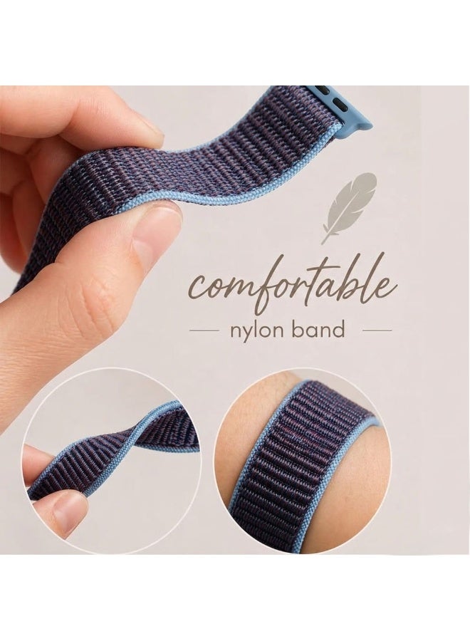 CATANES Breathable Nylon Sport Loop Band Compatible with Apple Watch 44mm 45mm 46mm 49mm for Women Men, iWatch Wrist Straps for Ultra 3 2, Se, Series 11 10 9 8 7 - ocean blue - Image 4