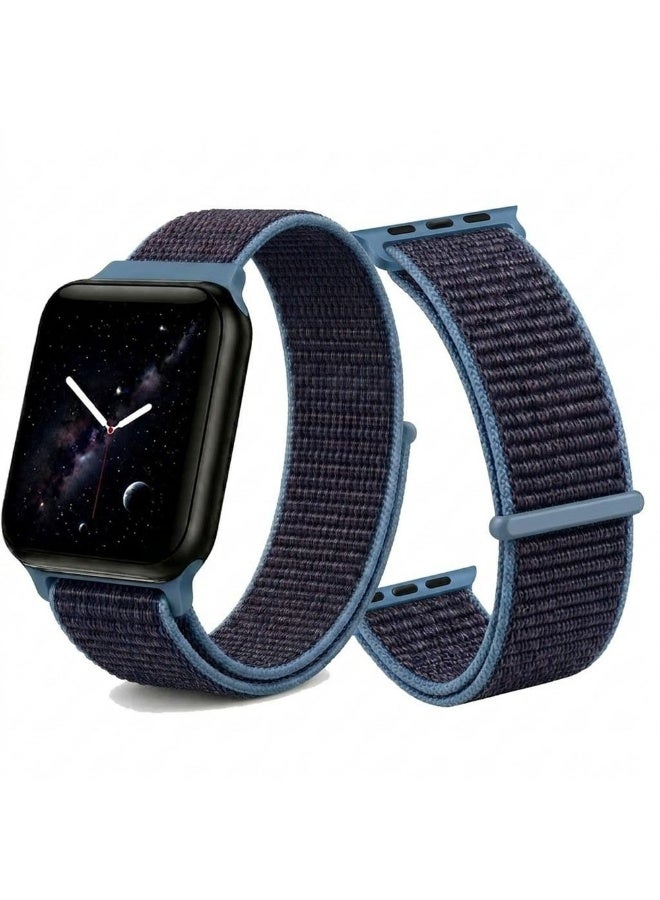 CATANES Breathable Nylon Sport Loop Band Compatible with Apple Watch 44mm 45mm 46mm 49mm for Women Men, iWatch Wrist Straps for Ultra 3 2, Se, Series 11 10 9 8 7 - ocean blue - Image 2