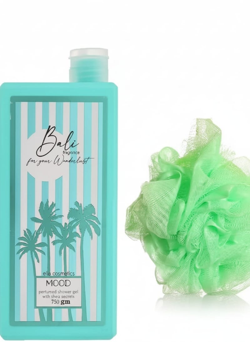 موود مود شاور جل استحمام بالي  750 جرام + لوفه متعدده الالوان - Image 1