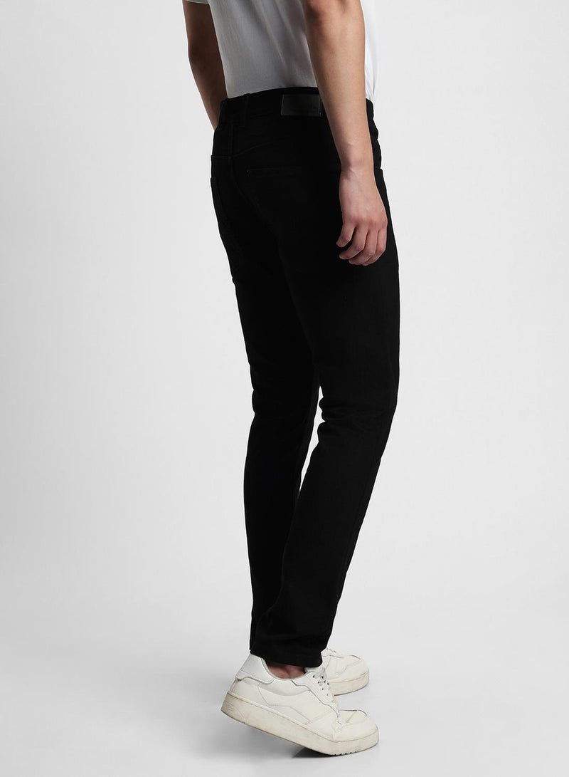 Dennis Lingo Slim Fit Black Men's Cotton Stretch Jeans with Button & Zip Closure  - Image 5