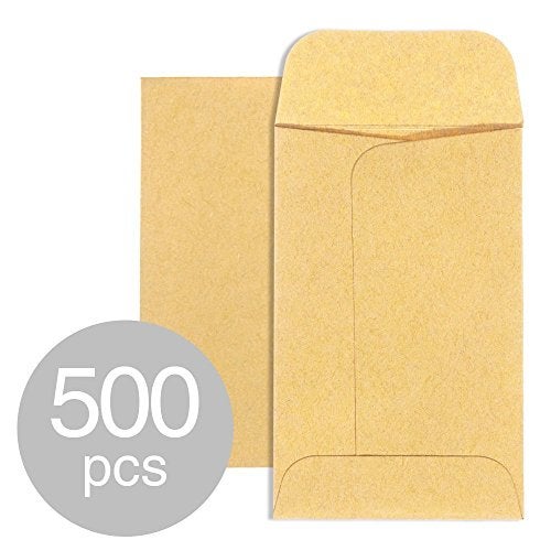 ACSTEP #1 Small Coin Envelopes 2-1/4 x 3-1/2, Kraft Mini Key Envelopes with Gummed Flap in Brown, Seed Packets Envelopes for Storing Seeds, Tip Envelope for Cash 500pcs - Image 1
