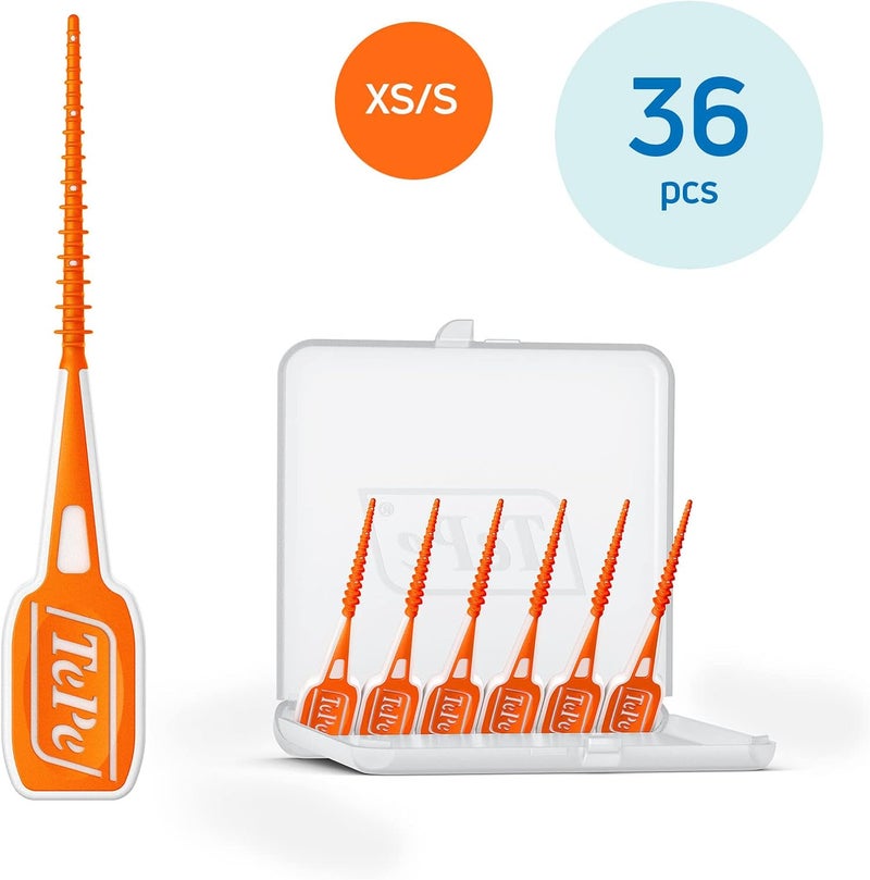 TePe EasyPick Toothpicks Orange ISO XSS 36pcs Plaque Remover efficient Clean Between Teeth Durable Dental Picks for Narrow Gaps Travel case Included - Image 2