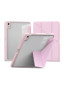 Terra iPad Terra 10.9 Air 4/5 / 2021/2022 Cover with Smart Pen Holder Slim Smart Cover with Stand 2 in 1 Pink/Clear  - Image 3