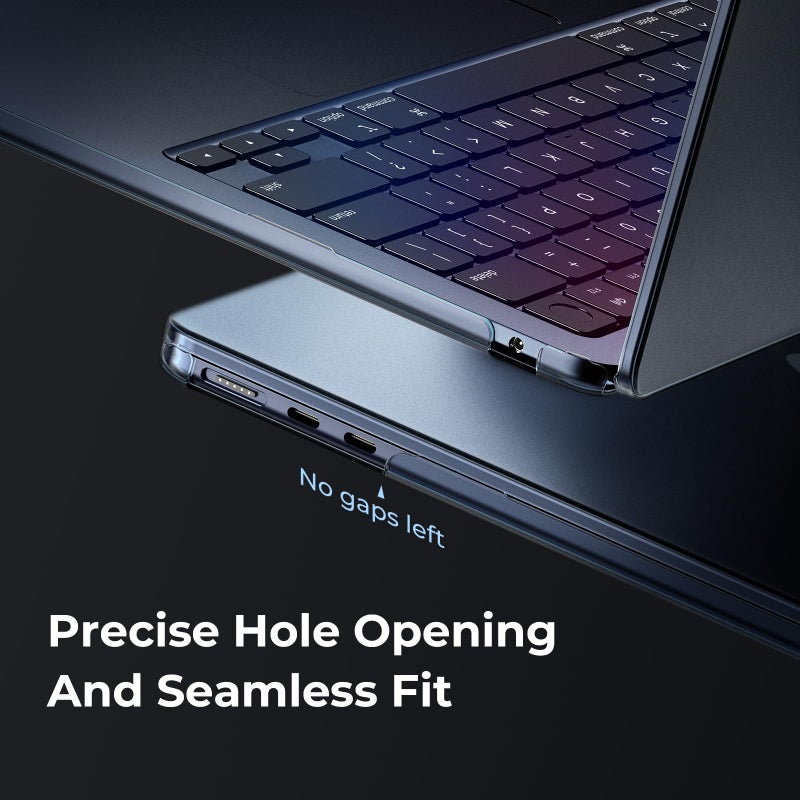 EooCoo Case Compatible with MacBook Air 15 inch M5 2026 2025-2023 Release M4 M3 M2 Model A3448 A3241 A3114 A2941, Plastic Hard Shell Case & Keyboard Cover & Screen Protector, Matte Midnight - Image 2