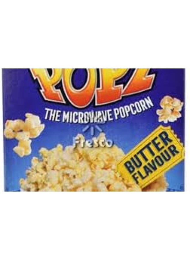 POPZ Butter Flavour Microwave Popcorn, Instant Cinema Snack, 90g - Image 1