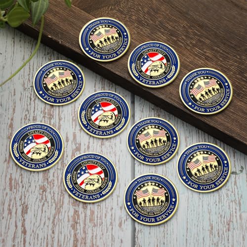 Loetere 80 Pcs Military Challenge Coins Thank You for Your Service Veterans Appreciation Gift Coins Army Retirement Gifts for Men Veterans Day Presents Military Favors(Classic) - Image 4