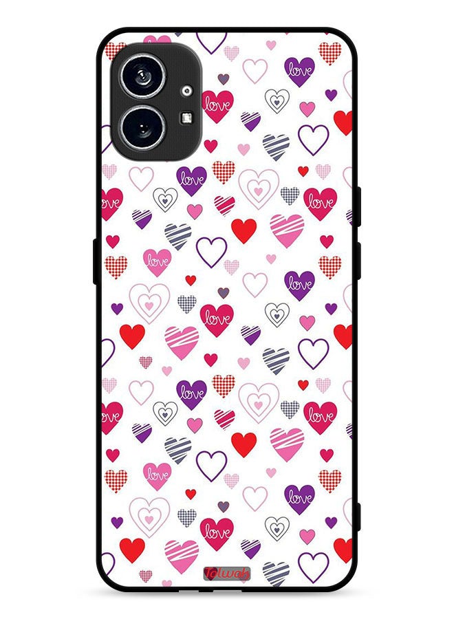 Nothing Phone (1) 5G Protective Case Cover Hearts Doodle - Image 1