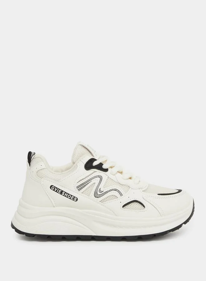 ستايلي Styli Chunky Sole Lace Up Sneakers