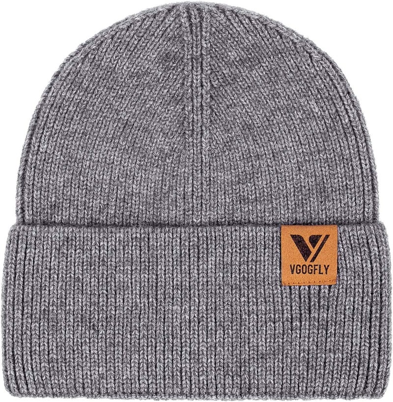 Vgogfly Beanie Men Slouchy Knit Skull Cap Warm Stocking Hats Guys Women Striped Winter Beanie Hat Cuffed Plain Hat - Image 2