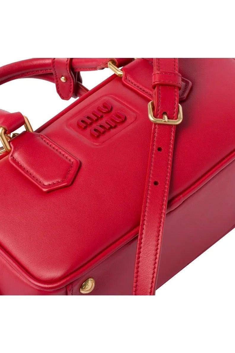 Miu Miu MIU Arcadie Leather Crossbody Hobo Handbag Women Camera With Top Handle  - Image 5