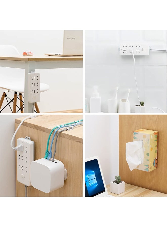 4 Pack Self-Adhesive Power Strip Holder, No-Drill Wall Mount Socket Organizer, Extension Block Holder for Home, Kitchen, and Office - Image 3