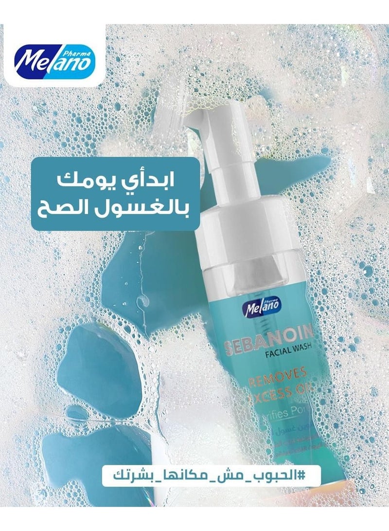 Melano Pharma Sebanoin Facial Wash Removes Excess Oil 150 ml - Image 2