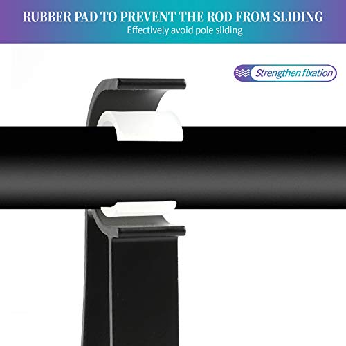 Anndason Sturdy Curtain Brackets - Rod Holders for 1 Inch, 1 1/8 Inch, and 1 1/4 Inch Rods, Black (Set of 2) - Image 5