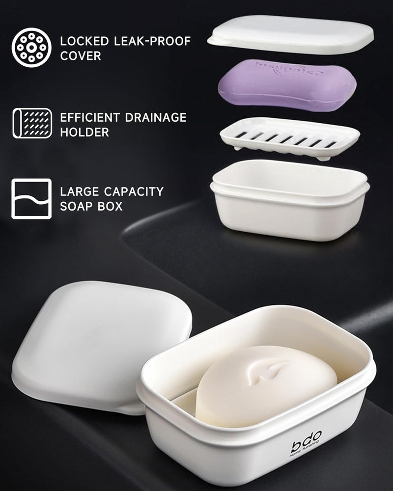 Doter Travel Soap Case, Leakproof Soap Container with Lid, Portable Bar Soap Holder for Traveling, Soap Dishes for Bathroom, Shower, Gym, School, Camping, Vacation, Outdoor - Image 3