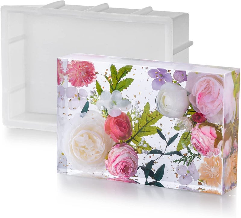 ARTOOL Rectangle Deep Casting Mould Resin Art Mold Decorative DIY Flower Preservative Silicone Mold Epoxy UVResin Art Mould 6.6x9.9 Inch 2.1 Inch Depth Set of 1 - Image 1