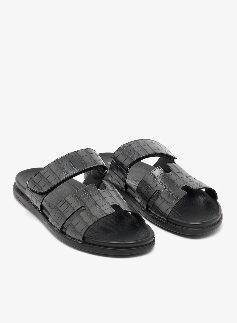 Comfort Footbed Croc Emboss Slider Sandals
