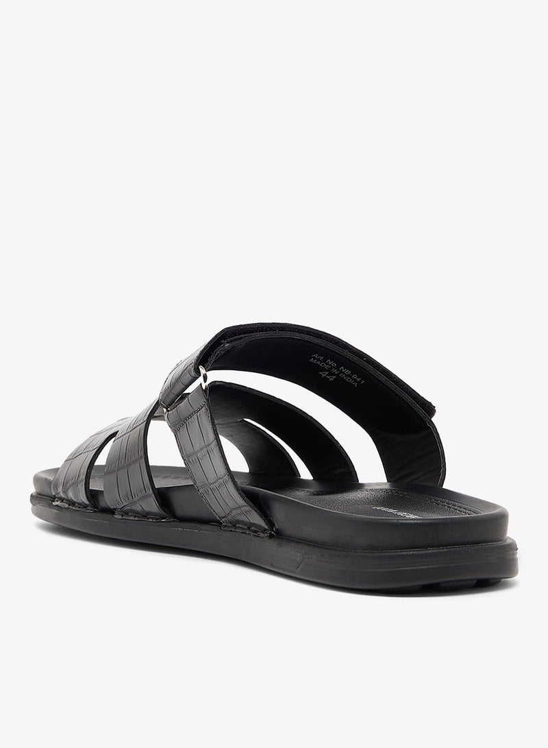 روبرت وود صنادل سلايد بنعل مريح بنقش تمساح - Image 3